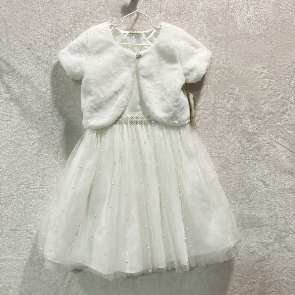 Couture Princess Girls White /Party/Wedding/Christening Christmas Dress Sz 10